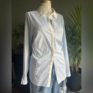 NWT H&M Blue and White Pinstriped Button Up Shirt